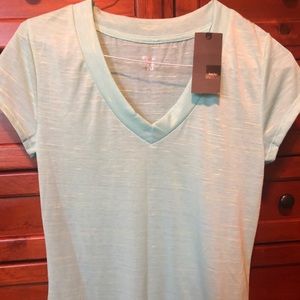 V-neck fitted heathered tee, Size L